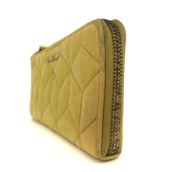 MIU MIU Logo Leather Zippy Long Wallet Yellow/2BG5381 - Picture 2 of 8